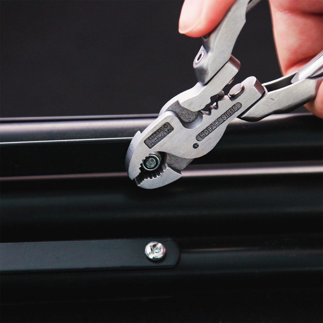 Silver Mini Bent Multifunctional Tool 9 In 1 Multitool Keychain Plier Screwdriver Pocket Tools