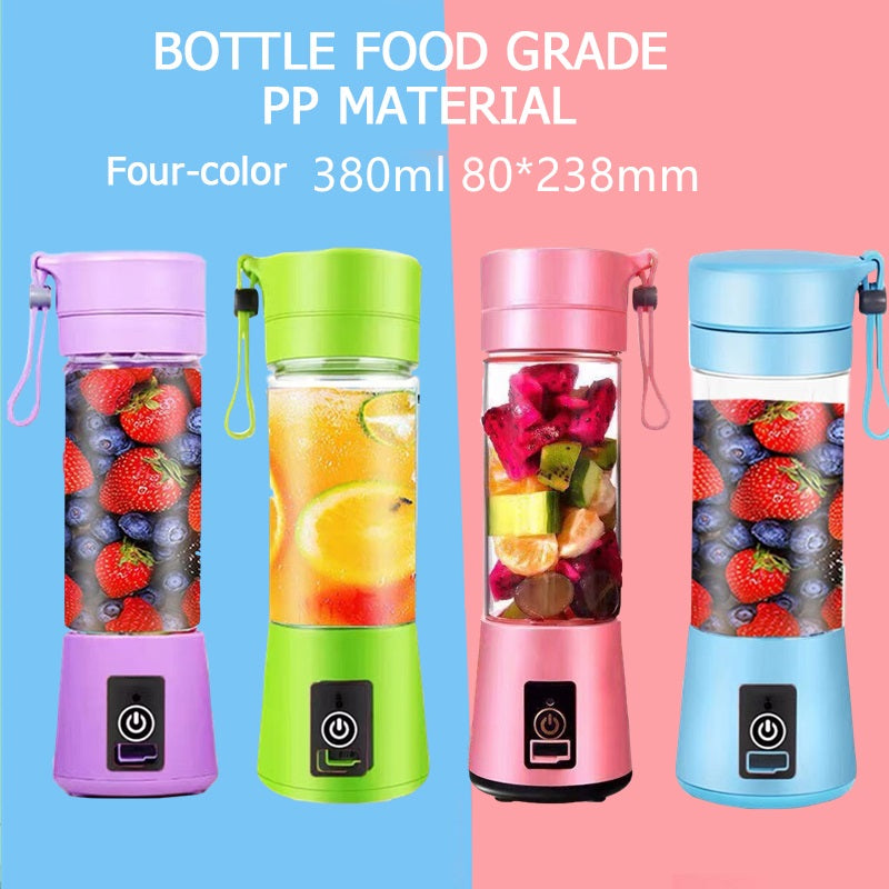 380ml Portable Juicer Electric USB Rechargeable Smoothie Blender Machine Mixer Mini Juice Cup Maker fast Blenders food processor - JustgreenBox
