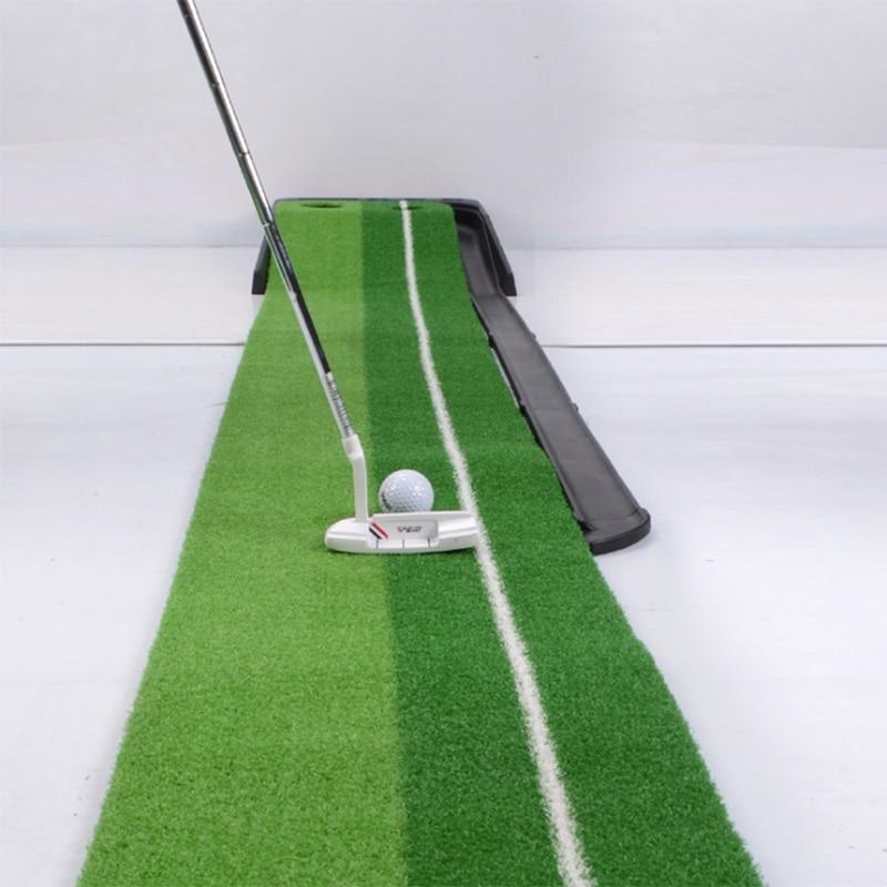 Golf Putting Green Trainer Pad with Auto Ball Return System with 2 Holes