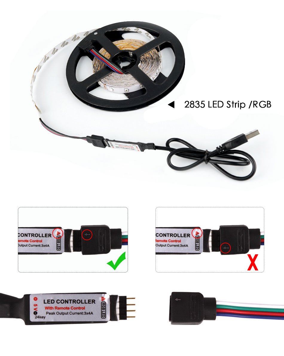 USB LED Strip Flexible Lamp SMD 2835 Desk Decor Screen TV Background Lighting