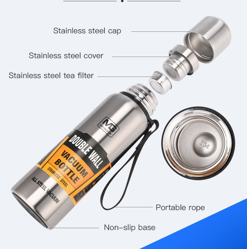 Outdoor Thermos Bottle Portable Large Capacity Insulated Cup Military Style Vacuum Flask - JustgreenBox