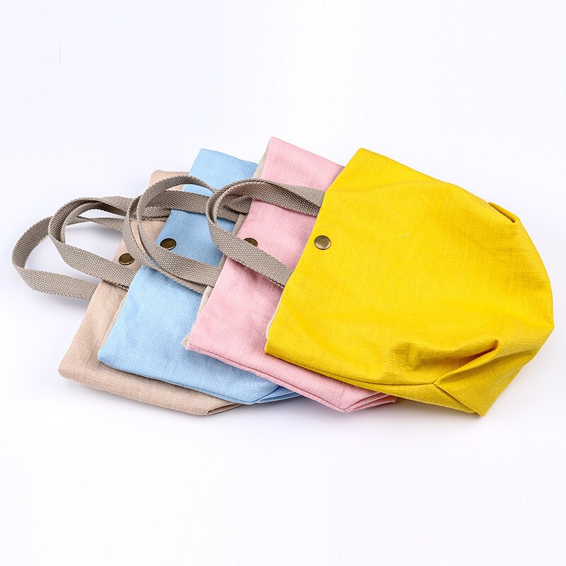 Women's Handbag Cotton And Linen Small Shoulder Bag Corduroy Casual Totes Buckles Cloth Bags