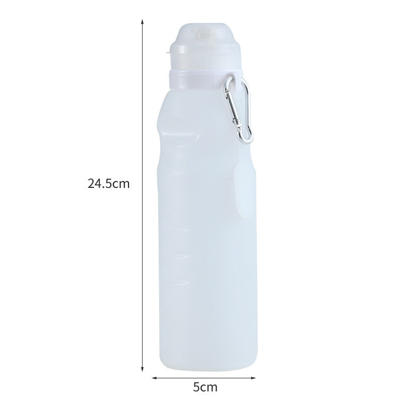 600ml Silicone Folding Water Bottle Outdoor Sports Supplies Portable Convenient Travel Anti Scalding Insulated - JustgreenBox