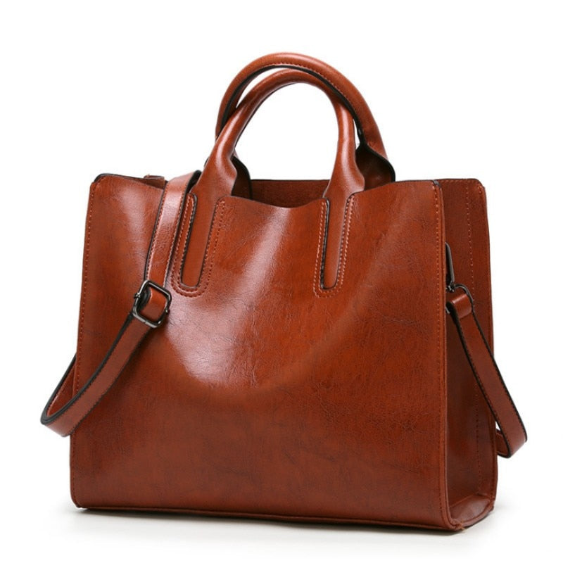 Leather Women handbags Simple handbag trend One Shoulder Messenger Bag trend bag