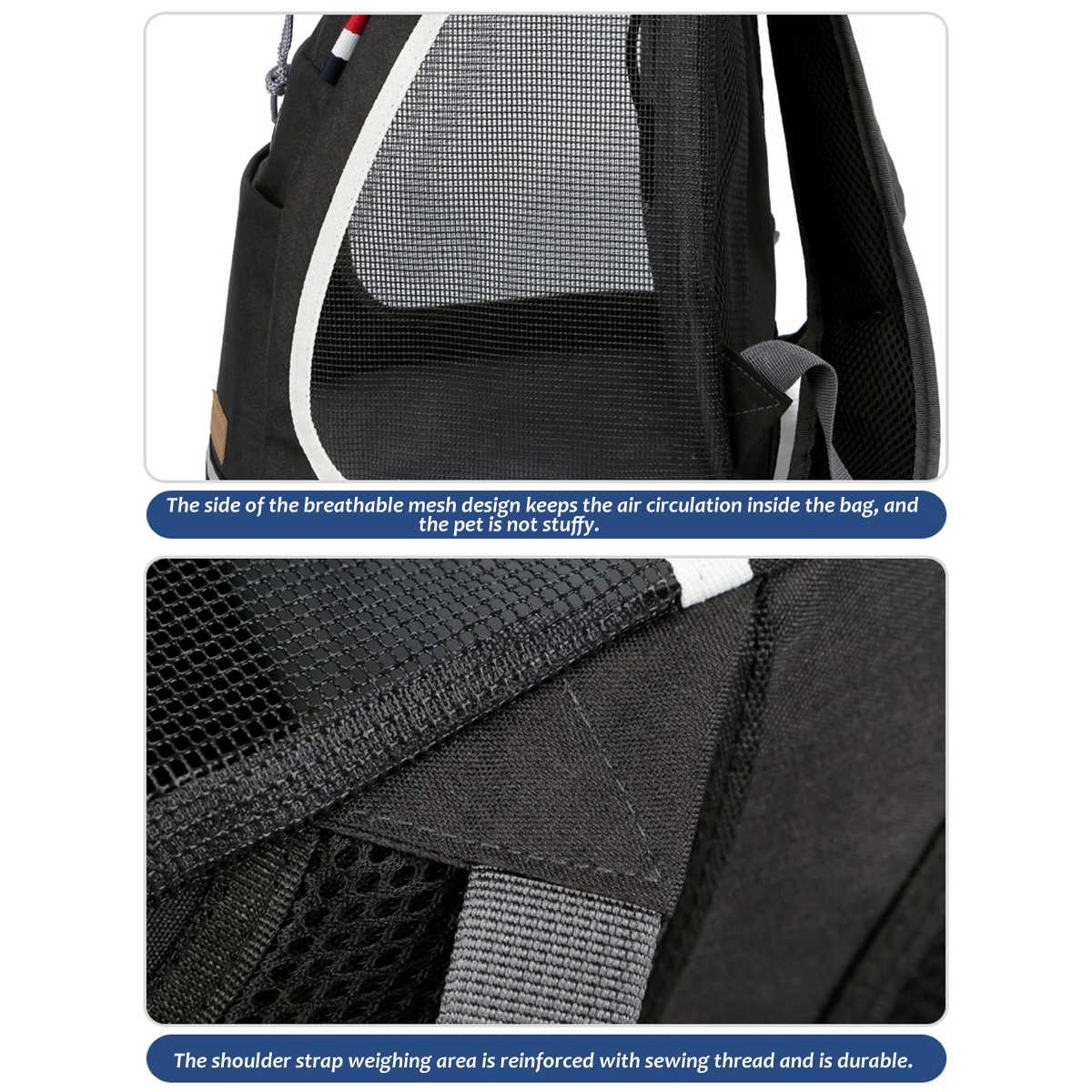 Double Shoulder Strong Pet Carrier Backpack Dog Cat Outdoor Travel Portable Mesh Head Bag