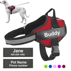 Personalized Dog Harness Reflective Adjustable Pet Vest