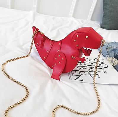 Dinosaur Design Rivets Women's Purses and Handbags Shoulder Chain Bag Designer Small Crossbody Bag Female Clutch Bag Pu Leather