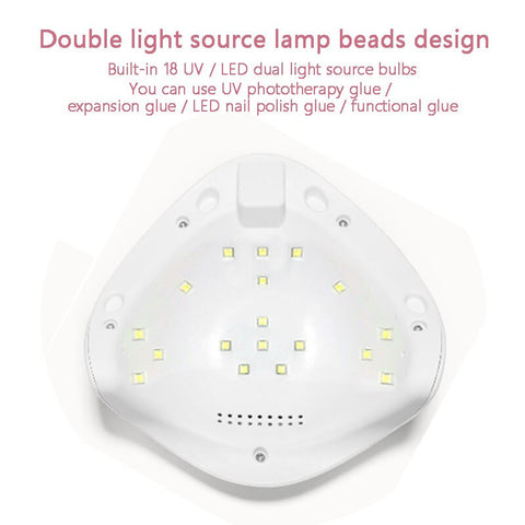 54W Nail Dryer 18 LED UV Light Lamp for Acrylic Gel Nails Polish Remover Machine Auto Sensor Manicure Tools