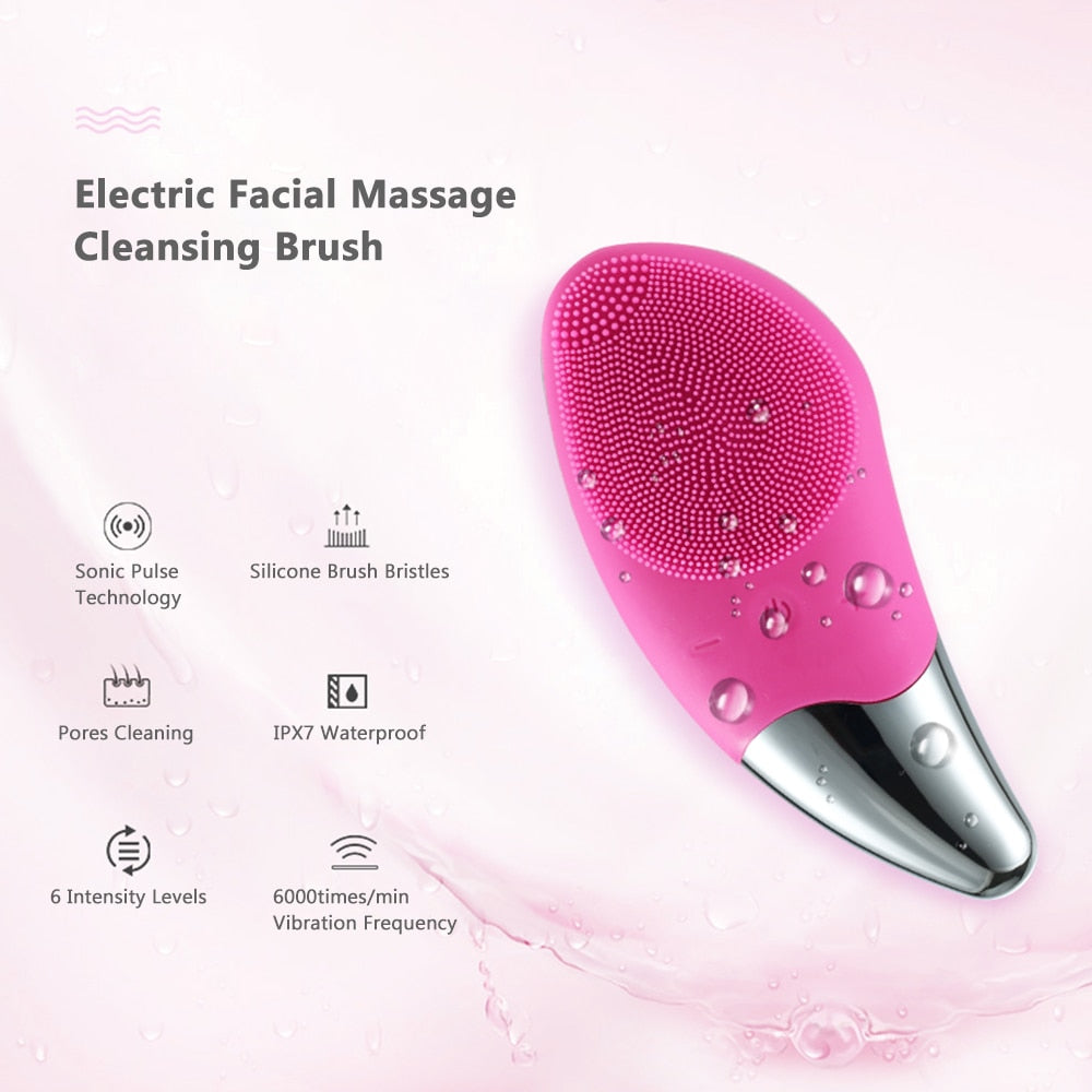 Electric Silicone Waterproof Blackhead Remover Facial Pore Deep Cleansing Skincare Massager