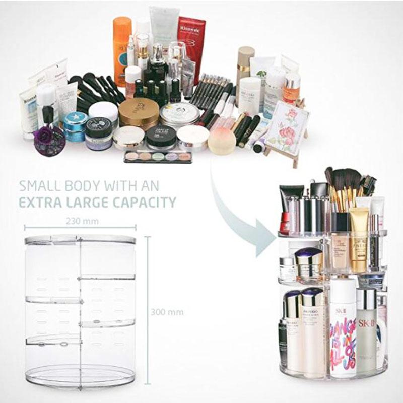 Plastic Cosmetic Storage Box, Rotating Organizer