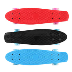 Pastel Color Mini Longboard with LED Flashing Four Wheels Retro Skateboard