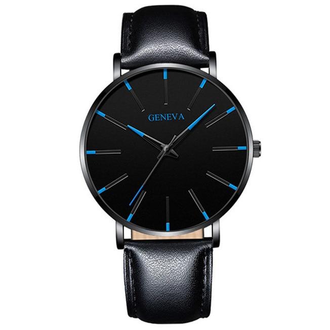 Minimalist Men's Fashion Ultra Thin Watches Simple Business Stainless Quartz