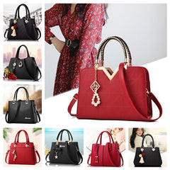 Women Handbags Leather Totes Bag Top-handle Embroidery Crossbody Bag Shoulder Bag Lady Simple Style Hand Bags