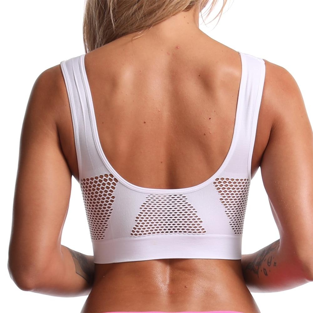 Women's Sports Bra Crop Top Mesh Back, Plus Size