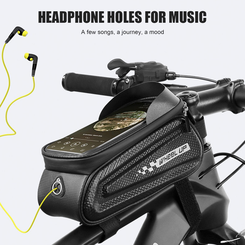 MTB Road Bicycle Waterproof Front Frame Pouch Tube Bag With Touchscreen Mobile Phone Case