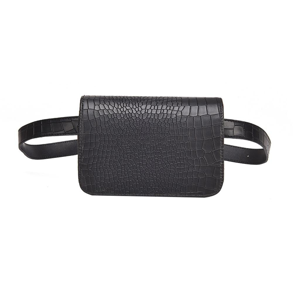 Women Waist Belt Bag Crocodile Pattern Vintage Waist Bags Girl Fashion Bum Pouch Phone Leather Chest Packs