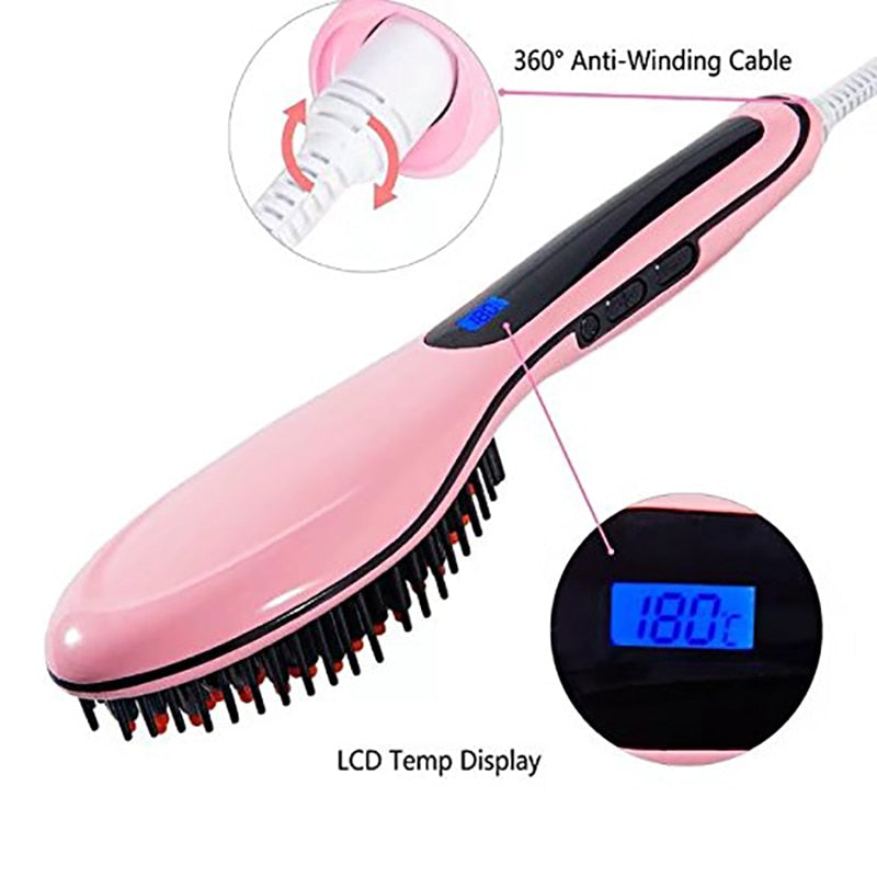 Electric Hair Care Fast Straightening Comb Auto Massager Styling Brush
