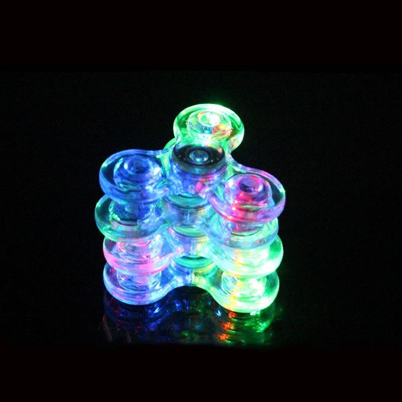 Luminous Fidget Spinner Transparent Glow In the Dark Stress Relief Toys For Kids