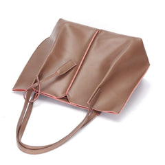 Large capacity Tote Bag female new Korean version simple soft leather commuting bag College Students Leisure Fashion