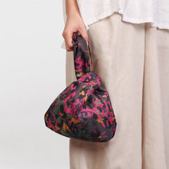 Mini Portable Knot Wrist Bag Women Top Handle Bag Simple Purses Handbags Waterproof Shopping Bag Phone Key Pouch