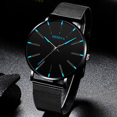 Minimalist Men's Fashion Ultra Thin Watches Simple Business Stainless Quartz