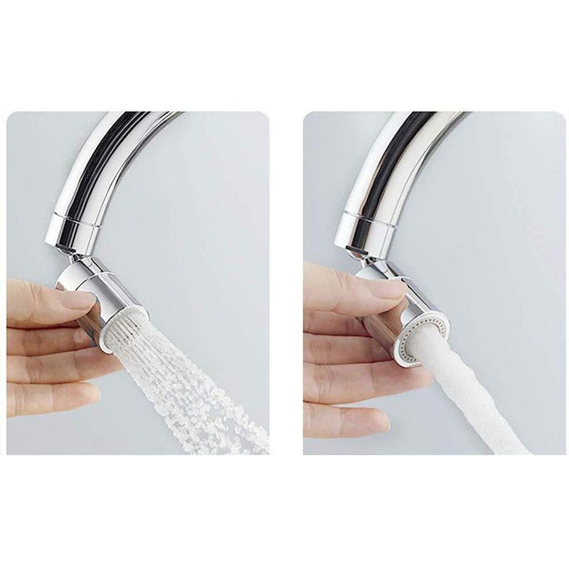 Kitchen faucet bubbler 360-degree double modes 2-flow splash-proof