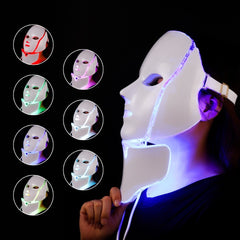 7 Colors Led Facial Mask Korean Acne Neck Beauty Therapy Machine Light