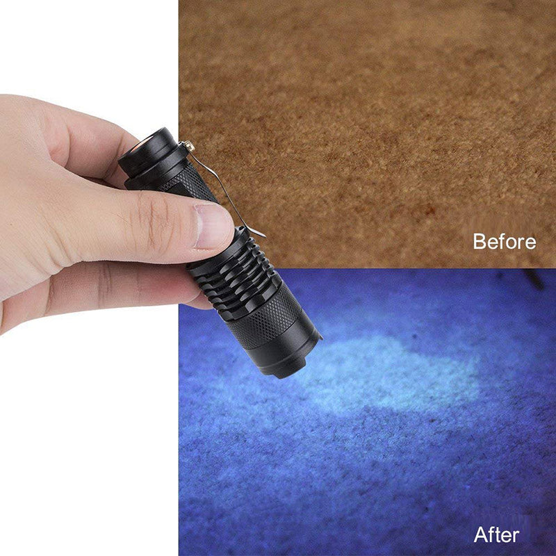 Led UV 395NM Flash Torch Ultra Violet Purple Light UV Lamp AA Battery For Marker Checker Detection - JustgreenBox