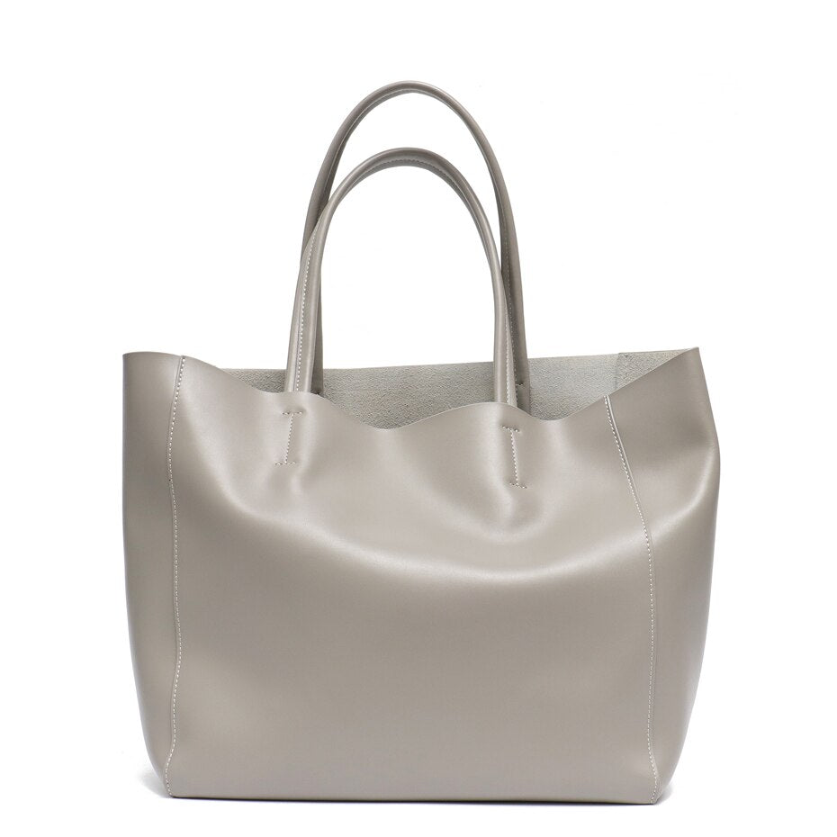 Luxury Brand Cow Leather Tote Bags Designer Cowhide Handbags Women Shoulder Bags Fashion Female Large Capacity Liner Bag