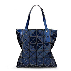Women's shoulder bag 6 * 6 lattice pearlescent Pu matte diamond folded geometric diamond lattice one shoulder handbag