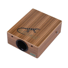 Portable Traveling Cajon Box Drum Hand Zebra Wood Persussion Instrument with Strap Carrying Bag