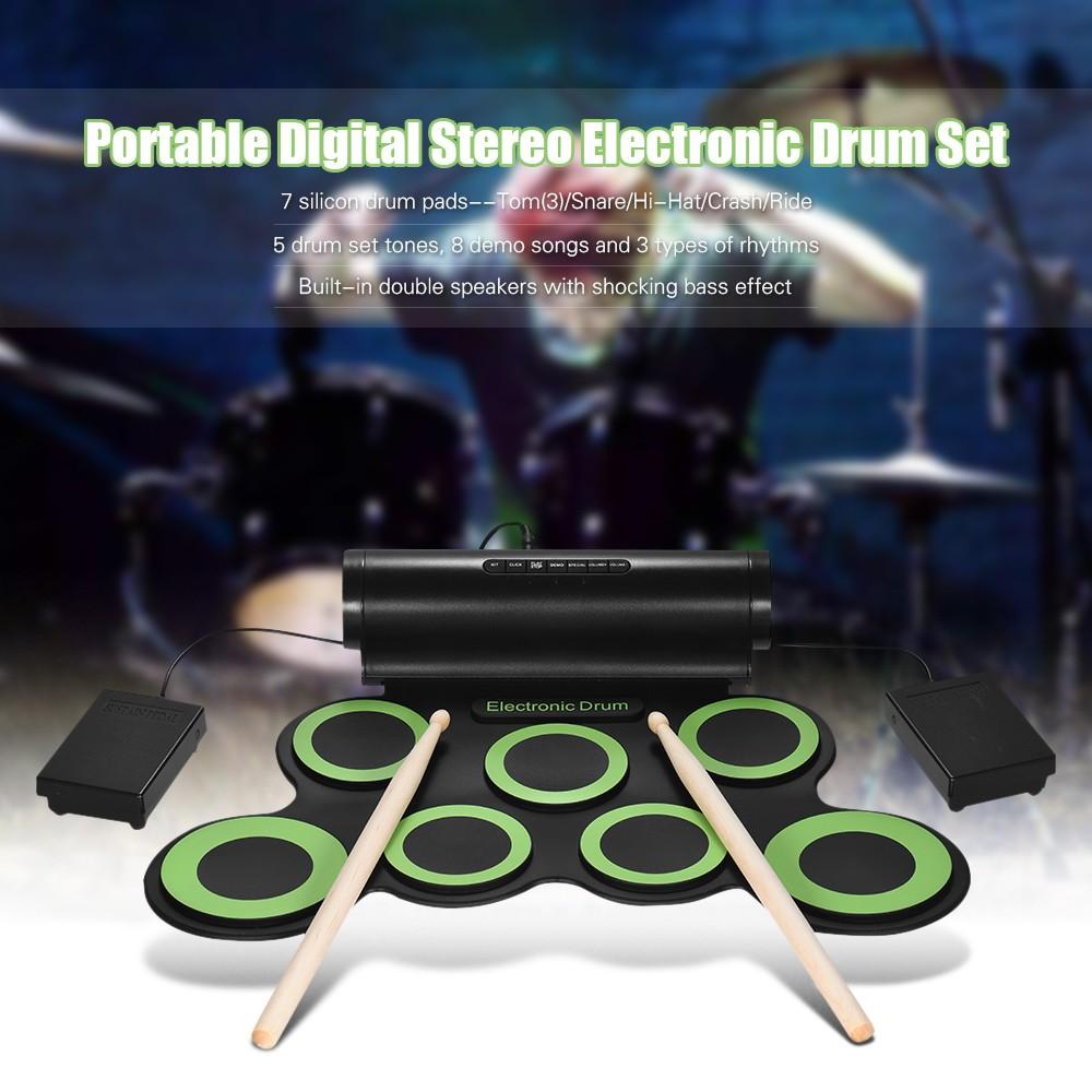 Portable Digital Stereo Electronic Drum Set