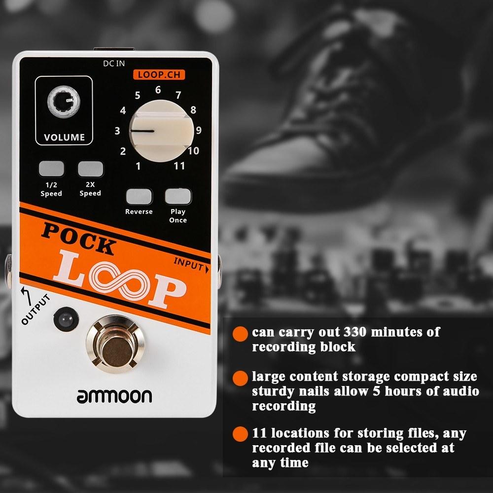 LOOP Looper Guitar Effect Pedal 11 Loopers Recording Time Supports 1/2 & 2X Speed Playback Reverse Functions True Bypass