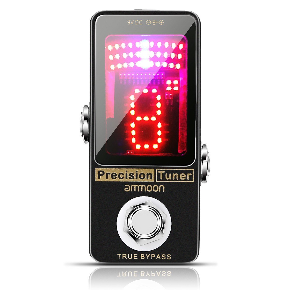 Chromatic Tuner Pedal Large LED Display Full Metal Shell with True Bypass for Guitar Bass