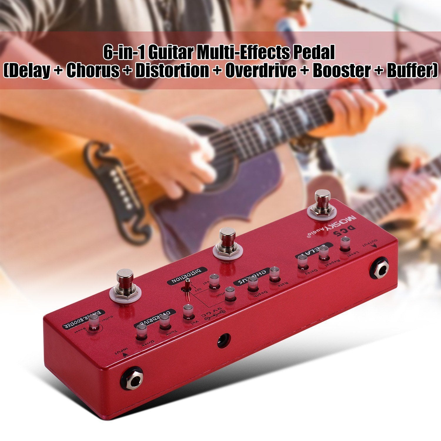 6-in-1 Guitar Multi-Effects Pedal