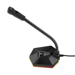 Computer Microphone with RGB Light Bendable USB Driver-free for Meeting Voice Chat