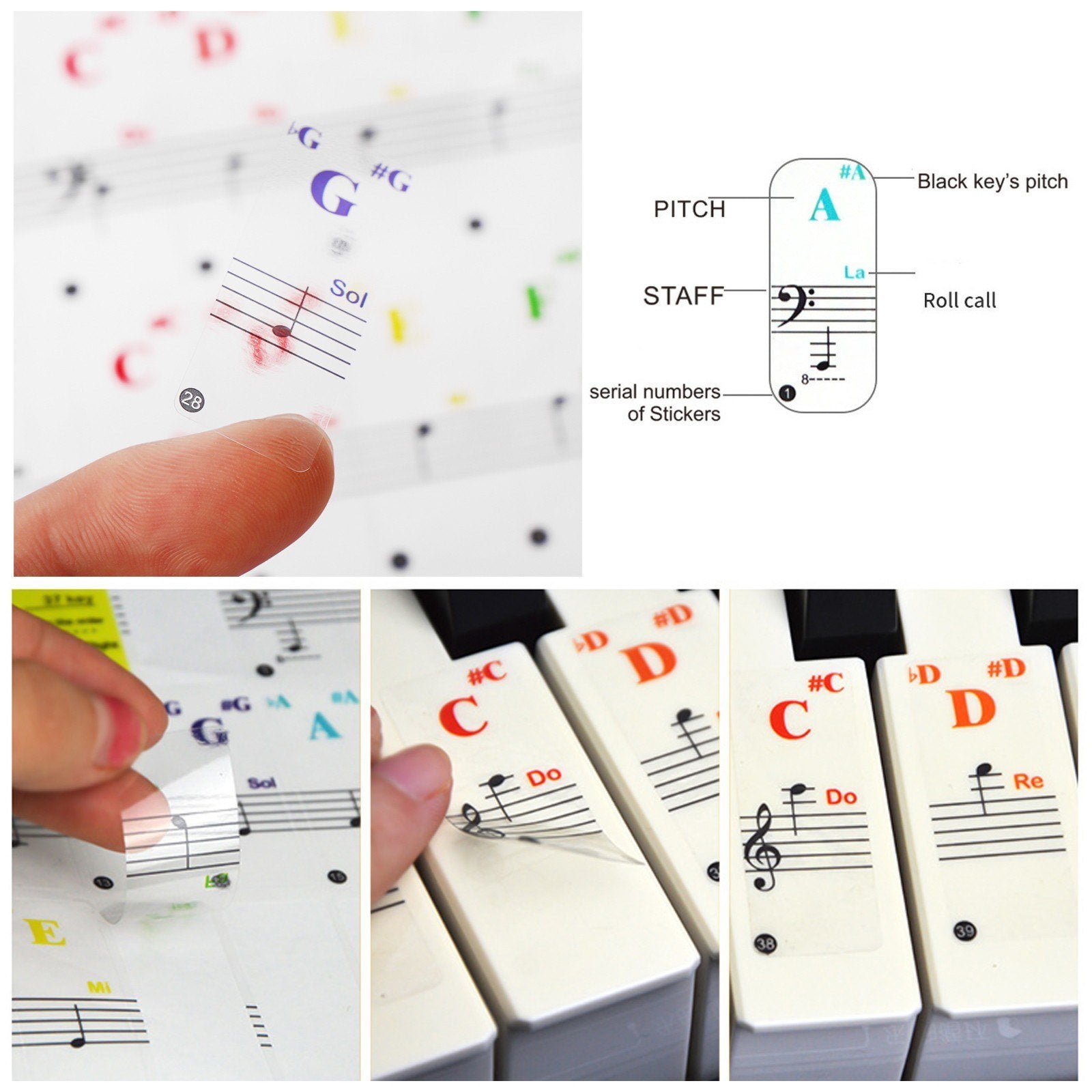 Piano Key Stickers Keyboard Tune Kit