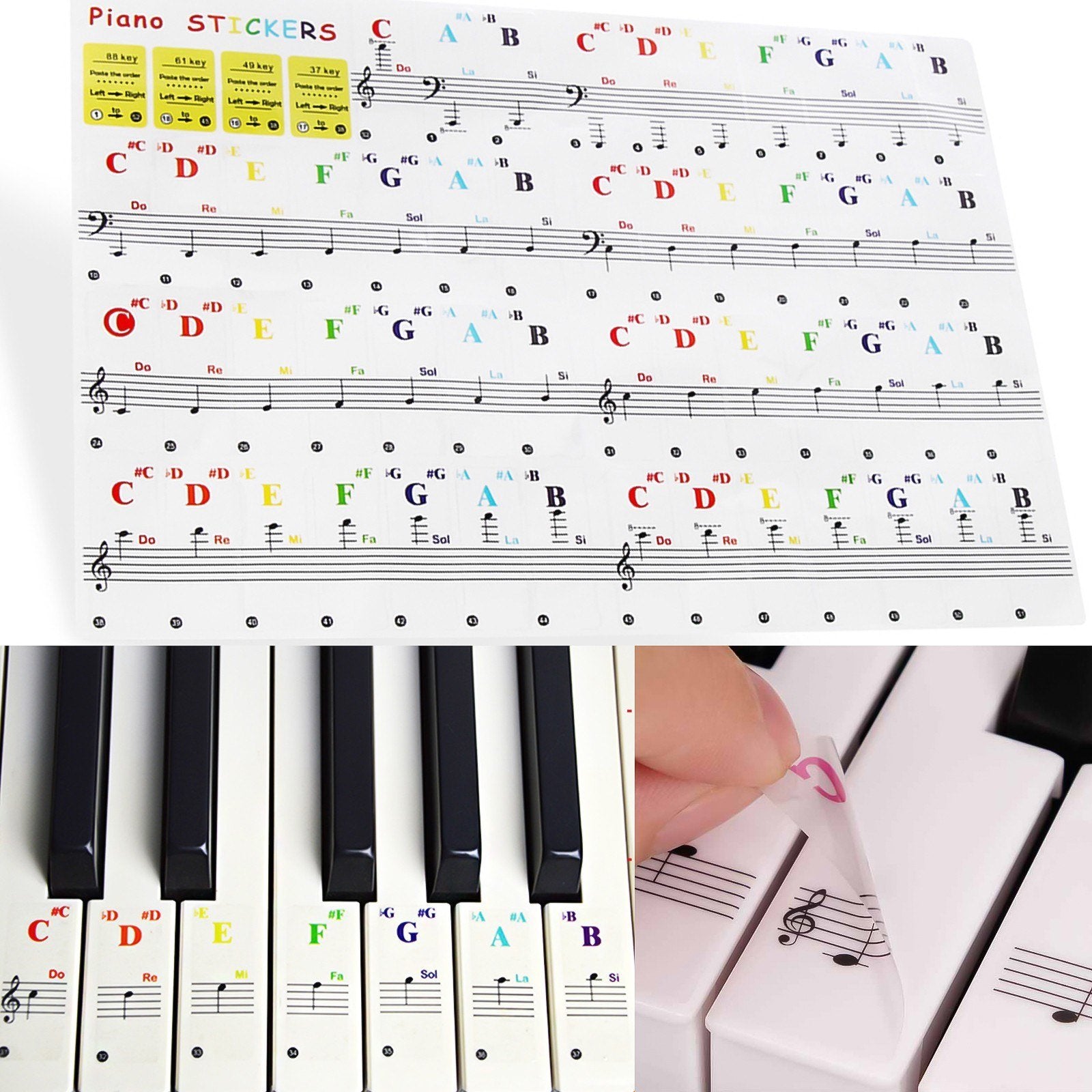 Piano Key Stickers Keyboard Tune Kit