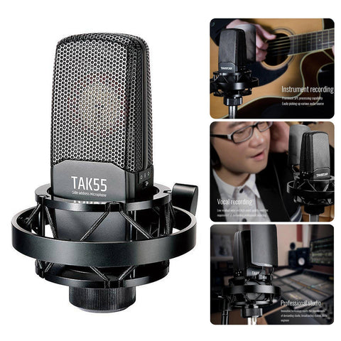 Recording Microphone 3 Pickup Patterns with Shock Mount and Windscreen