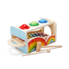 Multi-functional Educational Knock Ball Music Toys Pound A Toy with Slide Out Xylophone Mallets for Children