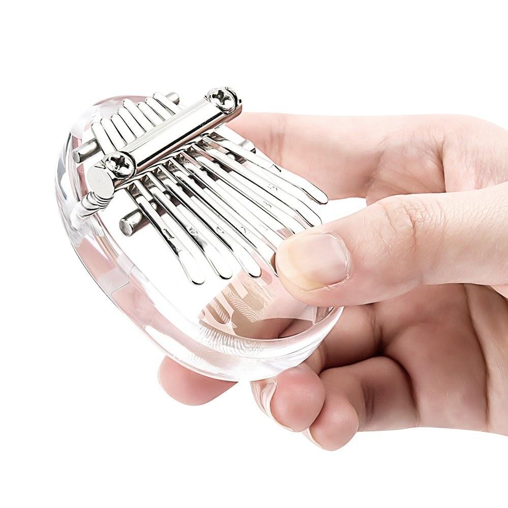 8 Key Kalimba Mini Thumb Piano Finger Transparent Acrylic Keyboard Musical Instrument