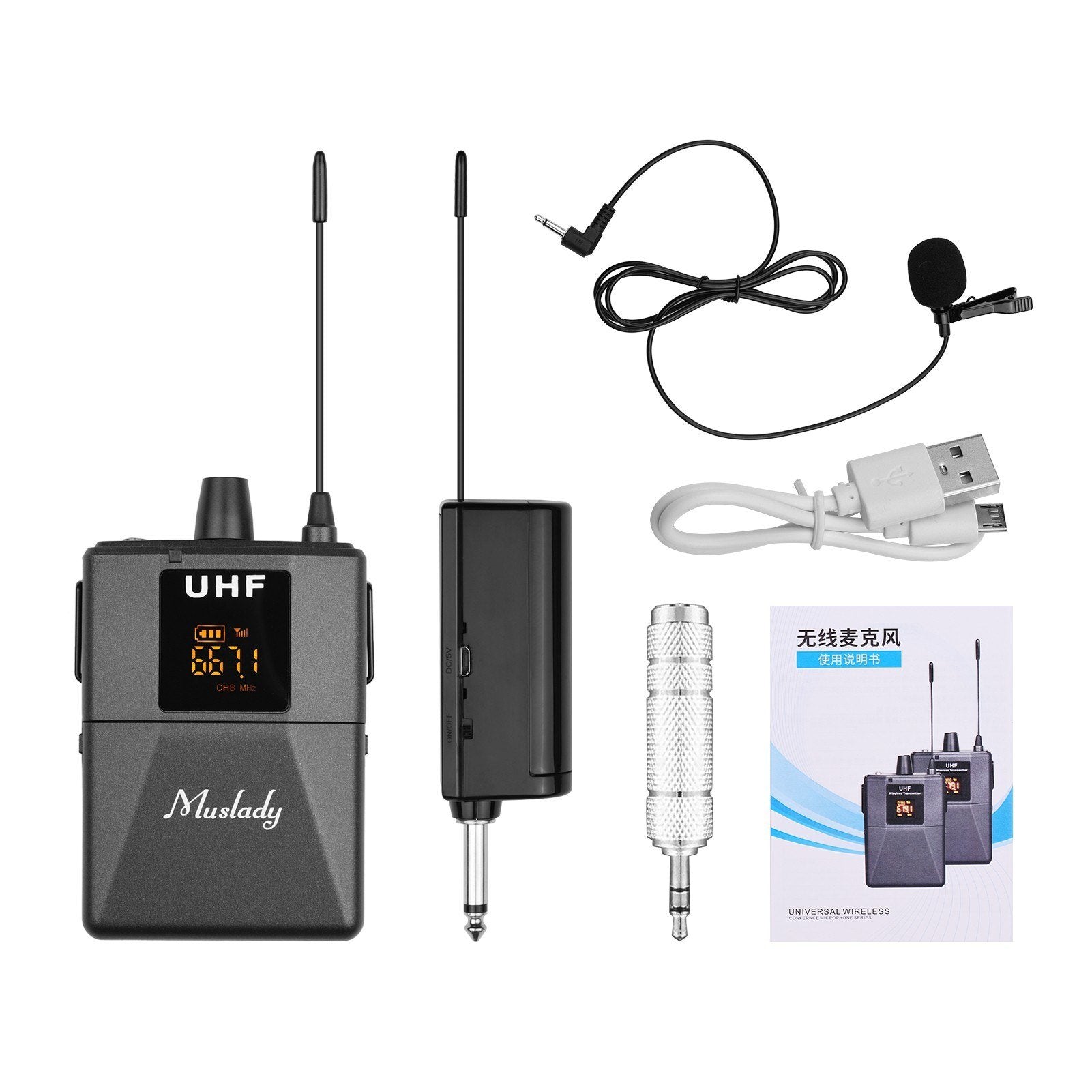 UHF Wireless Lavalier Microphone System 1 TX and 1 RX