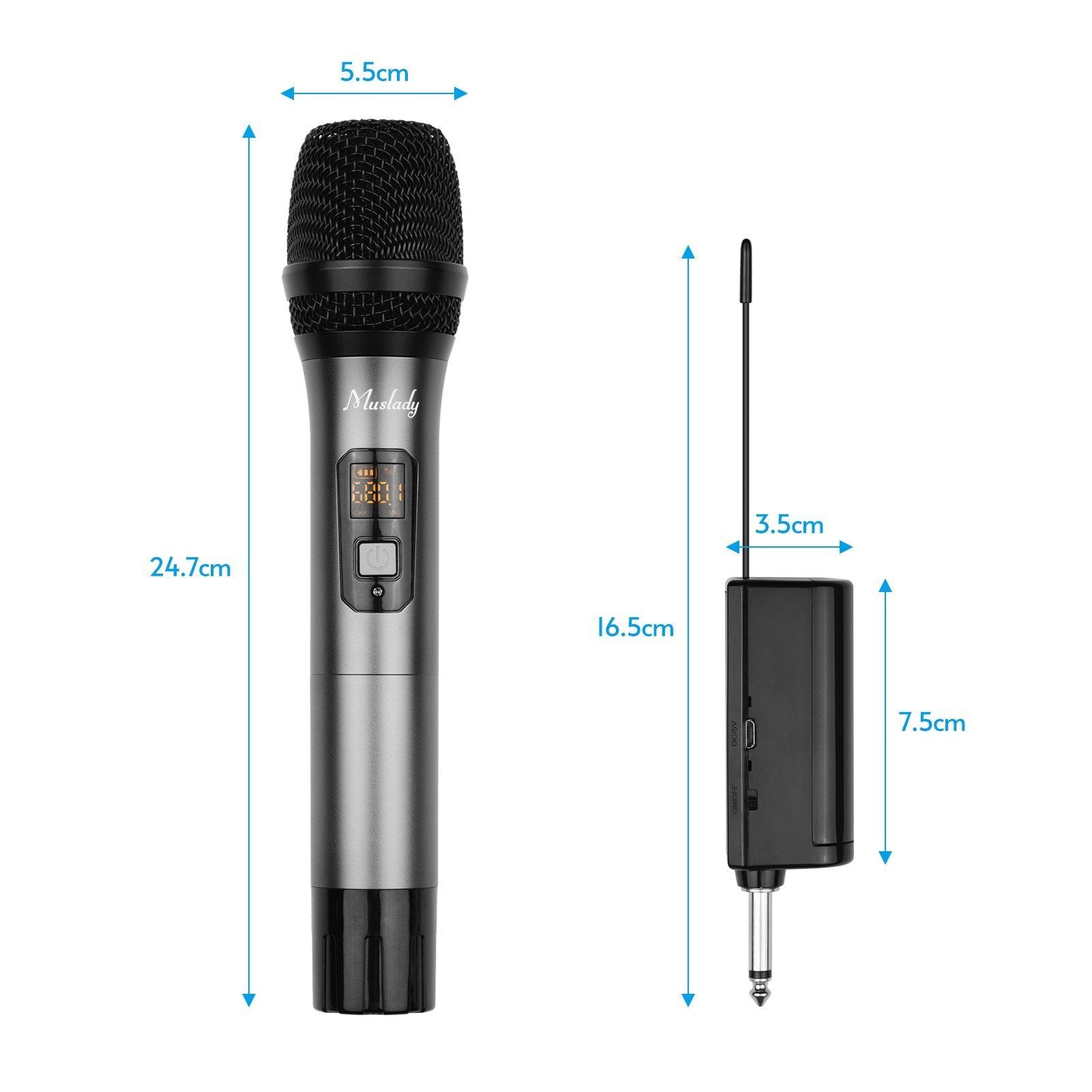 UHF Wireless Microphone System 1 TX and 1RX