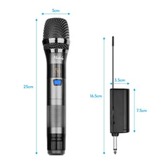 UHF Wireless Microphone System 1 TX and 1 RX Dark Grey