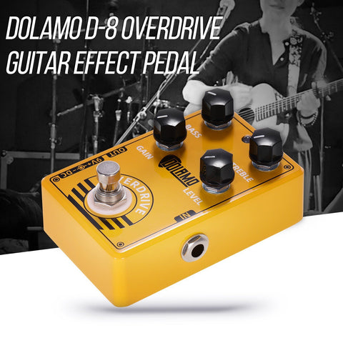 Overdrive Guitar Effect Pedal with Bass Treble Gain Level Controls and True Bypass Design