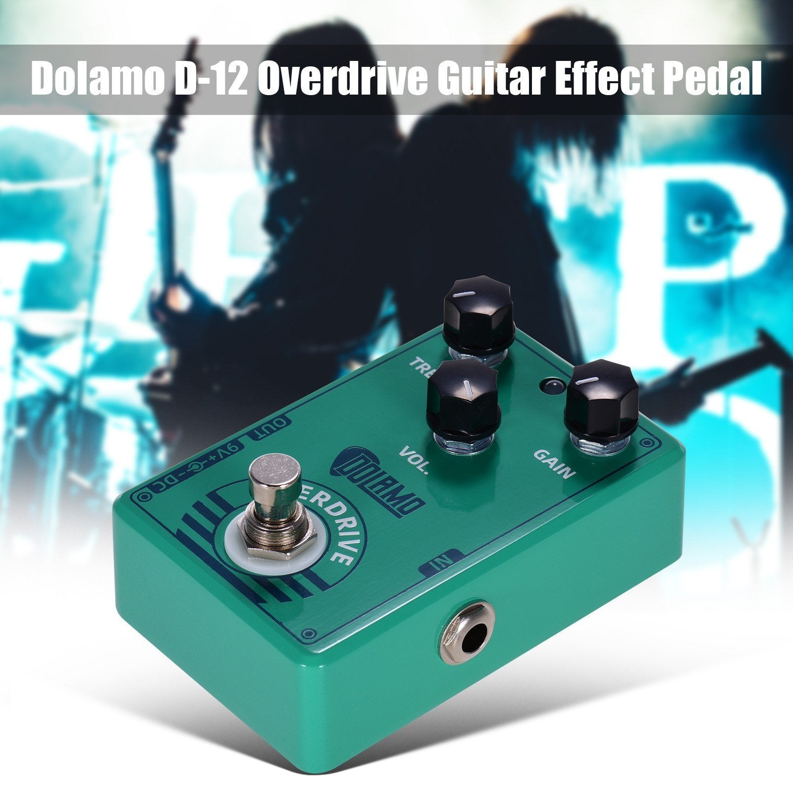 Overdrive Guitar Effect Pedal with Treble Gain Volume Controls True Bypass Design