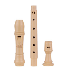 QI MEI 8-Hole German Style Soprano Descant Recorder Flute with Cleaning Rod Finger Rest Strap PU Storage Bag