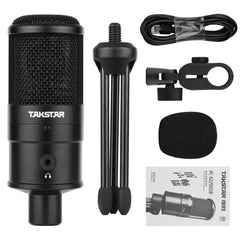 Condenser Desktop Microphone USB Powered Cardioid PC Mic Plug and Play