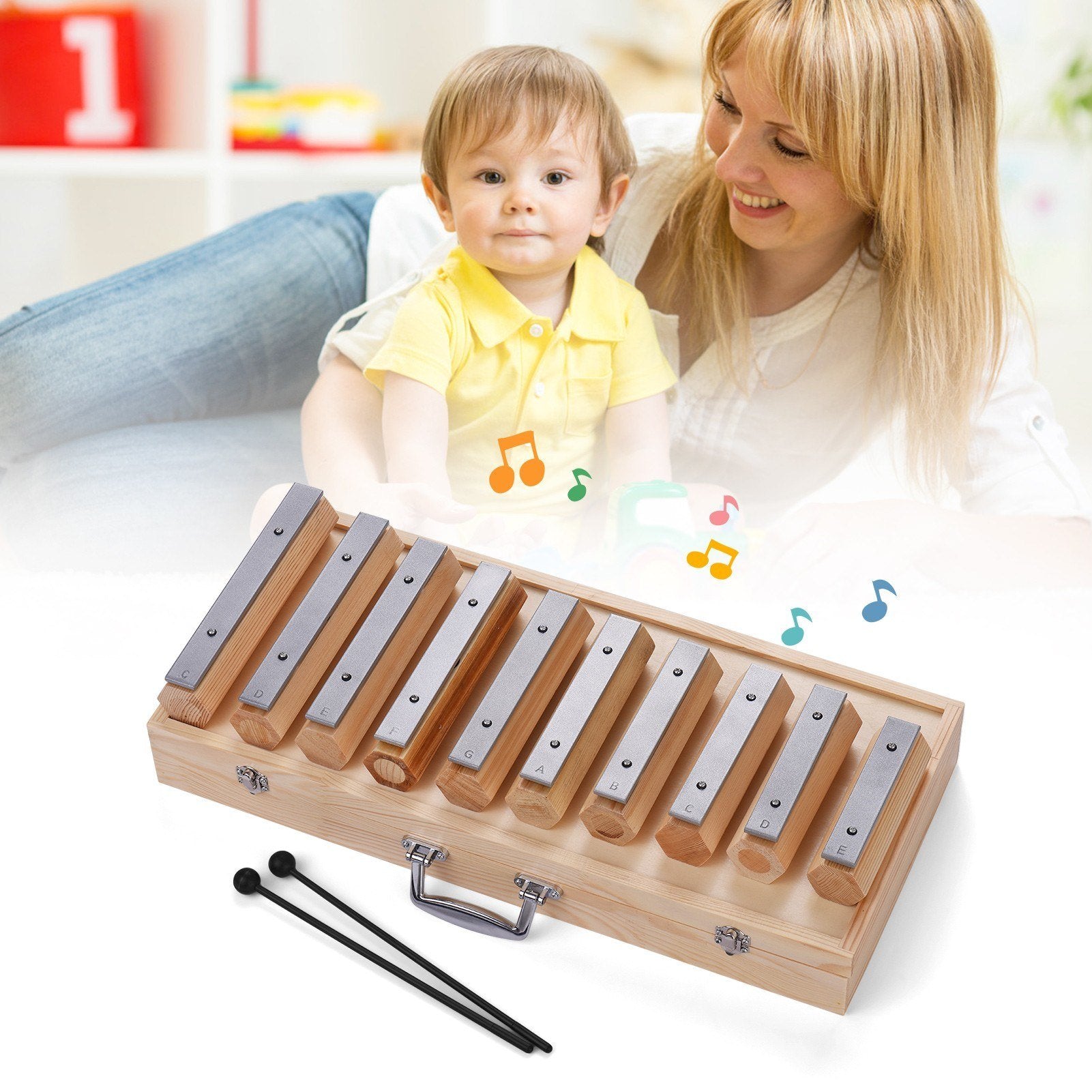 10 Notes Xylophone Glockenspiel Disconnect-type Design Percussion Instrument