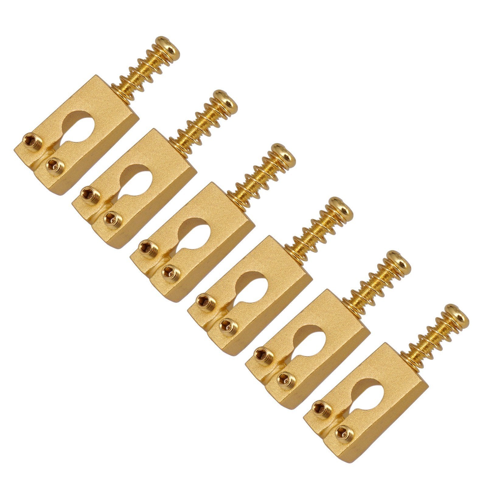 6pcs Vintage Brass Guitar Bridge String Saddles Electric Guitars Accessories